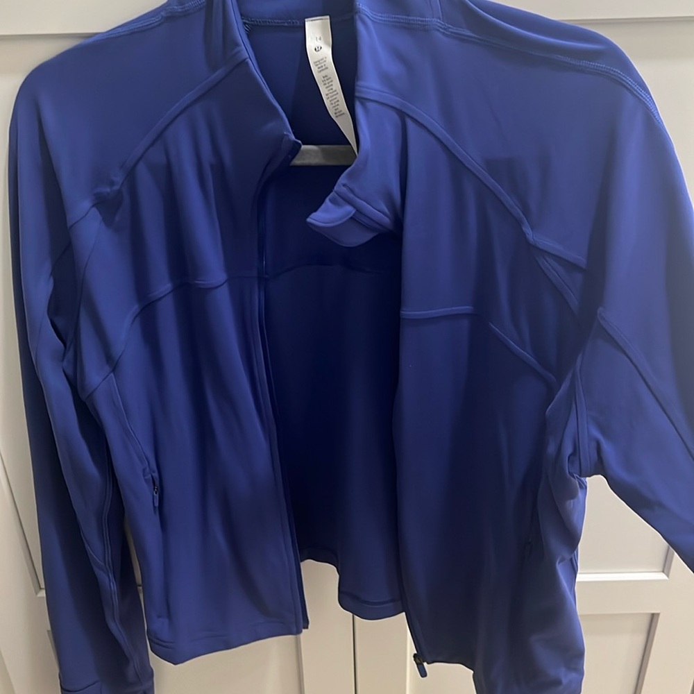 LLL blue cropped define jacket